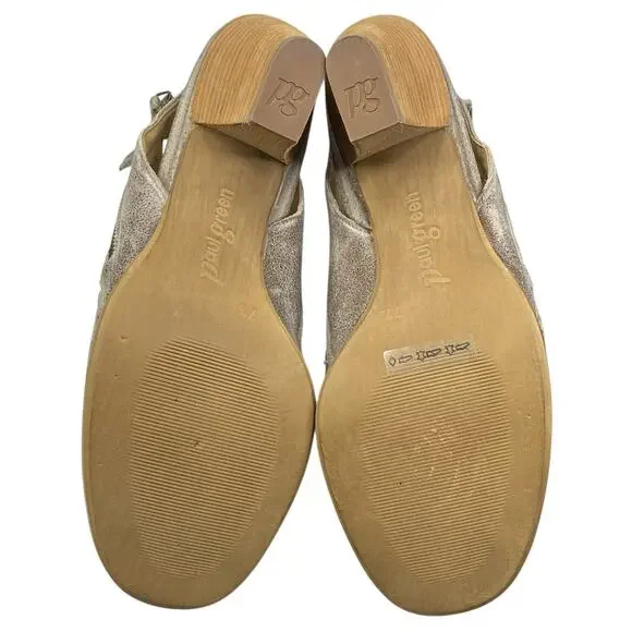 Paul Green Women’s Cayenne Smoke Metallic Peep Toe Sandal Bootie Size 7.5 US 10 - Picture 9 of 11